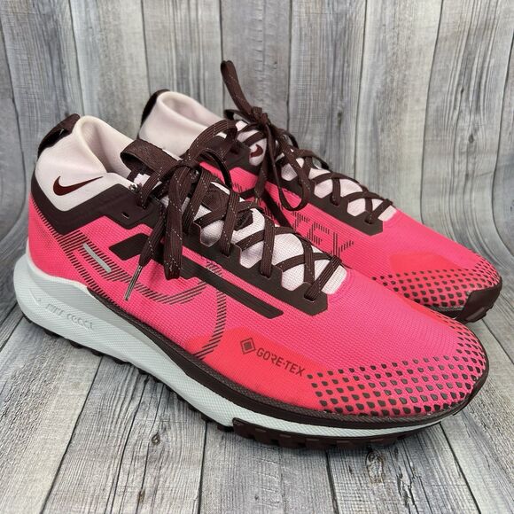 Nike React Pegasus Trail 4 GTX Pink Gore-Tex Running Shoes Women’s 12 FN7769-600 - Picture 1 of 12